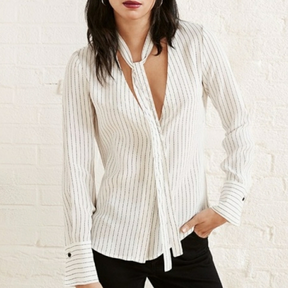 Reformation Button Down Bow Blouse - image 1